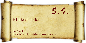 Sitkei Ida névjegykártya