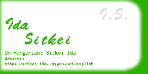 ida sitkei business card